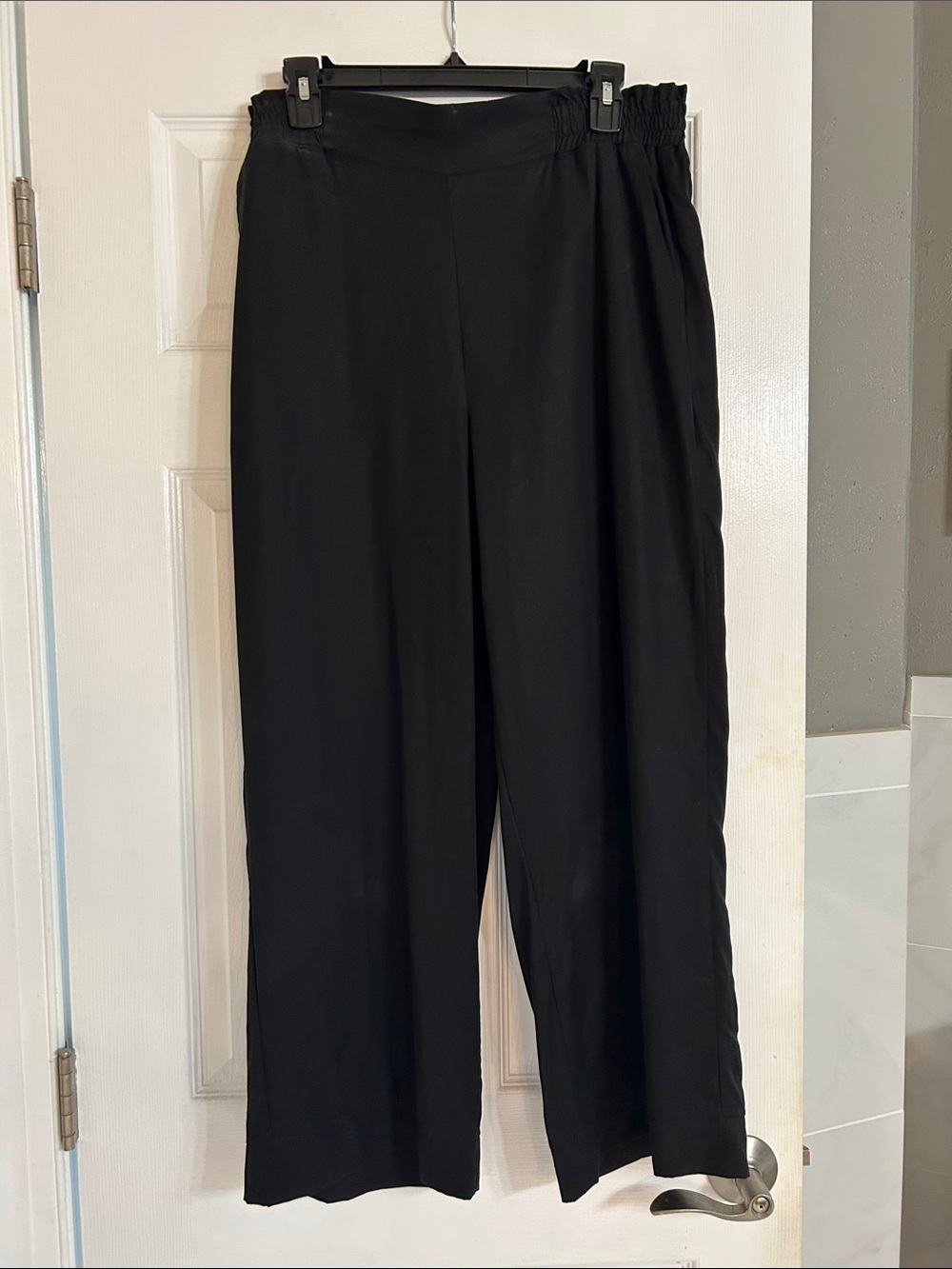 Three Dots Classic Black Wide-Leg Women's Pants